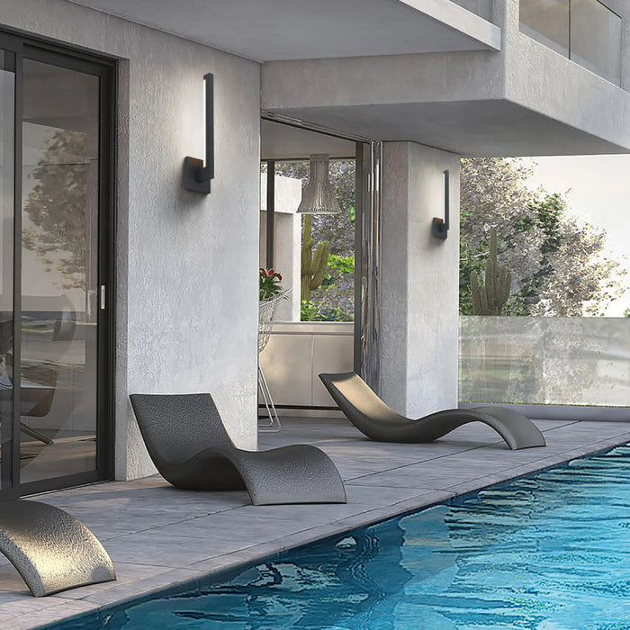 Alteck Lighting AW0041-3CCT-W Lana 1-lt 24" Tall LED Outdoor Wall Sconce, 3CCT Selectable