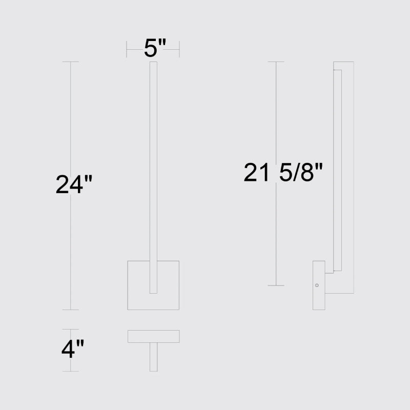 Alteck Lighting AW0041-3CCT-W Lana 1-lt 24" Tall LED Outdoor Wall Sconce, 3CCT Selectable