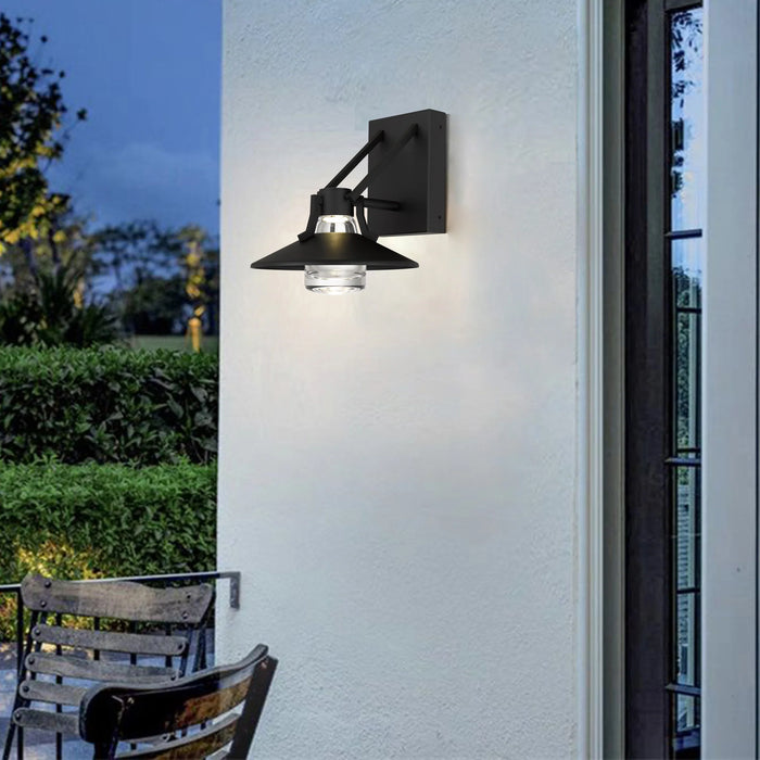 Alteck Lighting AW0043-3CCT-W Radiant 1-lt 9" Tall LED Outdoor Wall Sconce, 3CCT Selectable