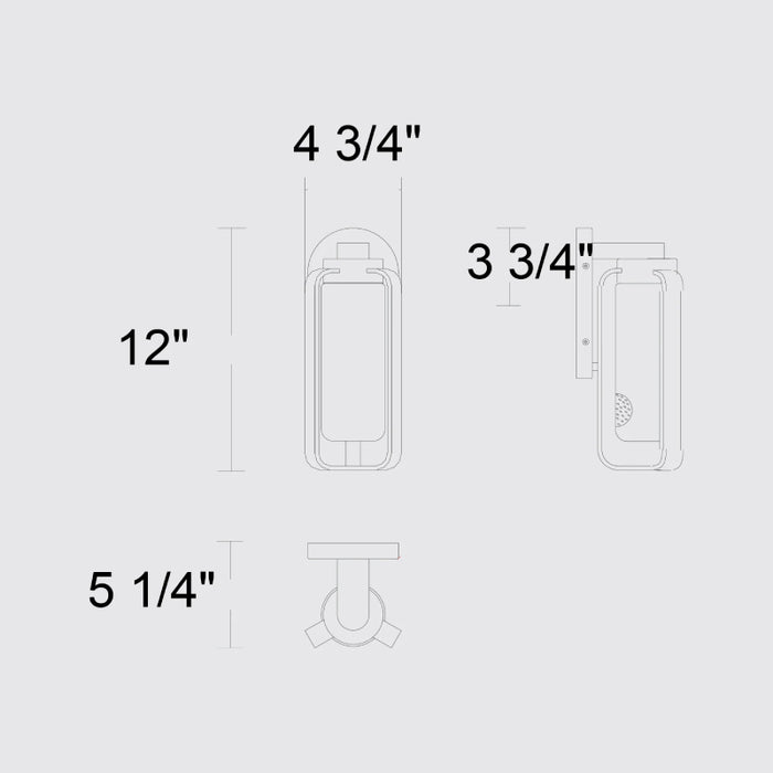 Alteck Lighting AW0047-3CCT-W Clover 1-lt 12" Tall LED Outdoor Wall Sconce, 3CCT Selectable