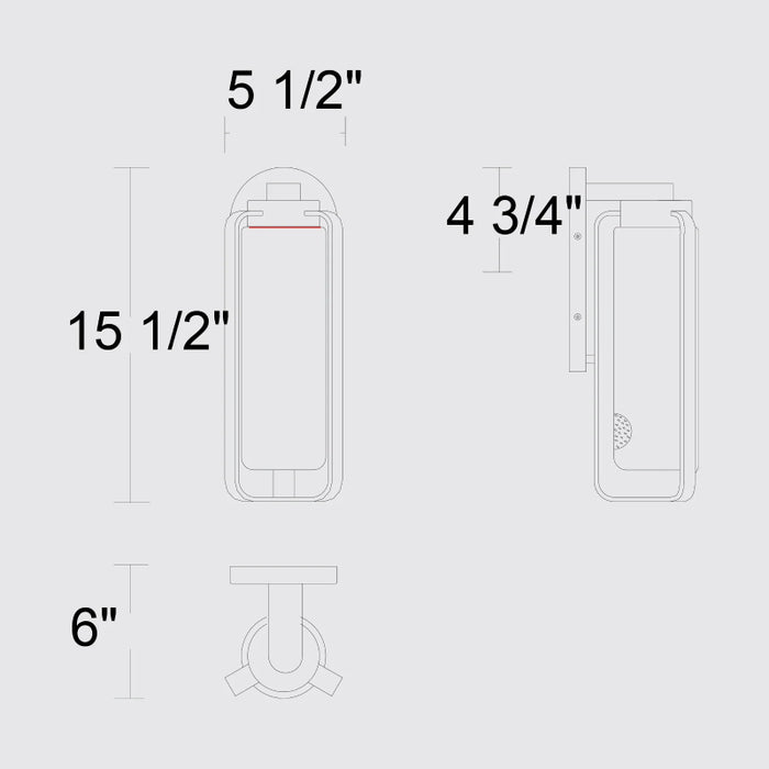 Alteck Lighting AW0048-3CCT-W Clover 1-lt 16" Tall LED Outdoor Wall Sconce, 3CCT Selectable