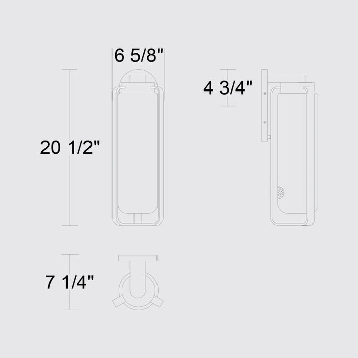 Alteck Lighting AW0049-3CCT-W Clover 1-lt 21" Tall LED Outdoor Wall Sconce, 3CCT Selectable