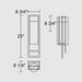 Alteck Lighting AW0052-3CCT-W 2 Step 1-lt 25" Tall LED Outdoor Wall Sconce, 3CCT Selectable