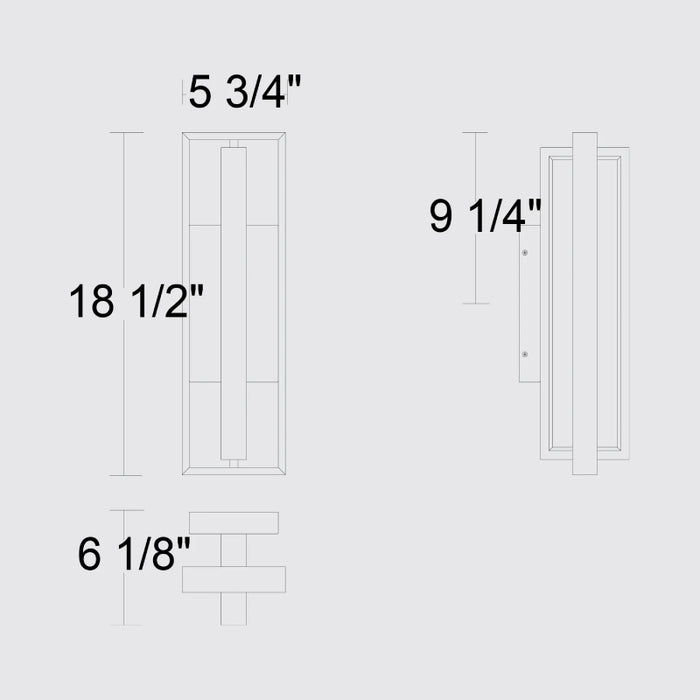 Alteck Lighting AW0053-30-W In & Out 1-lt 19" Tall LED Outdoor Wall Sconce