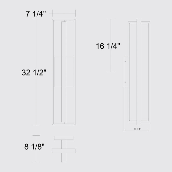 Alteck Lighting AW0055-30-W In & Out 1-lt 33" Tall LED Outdoor Wall Sconce