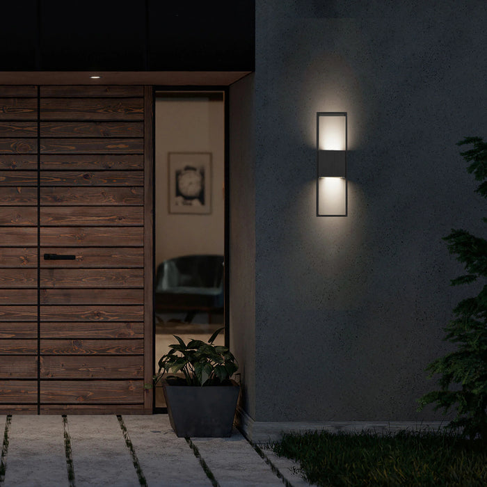Alteck Lighting AW0056-3CCT-W Miami 1-lt 18" Tall LED Outdoor Wall Sconce, 3CCT Selectable