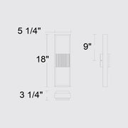 Alteck Lighting AW0056-3CCT-W Miami 1-lt 18" Tall LED Outdoor Wall Sconce, 3CCT Selectable