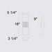 Alteck Lighting AW0056-3CCT-W Miami 1-lt 18" Tall LED Outdoor Wall Sconce, 3CCT Selectable