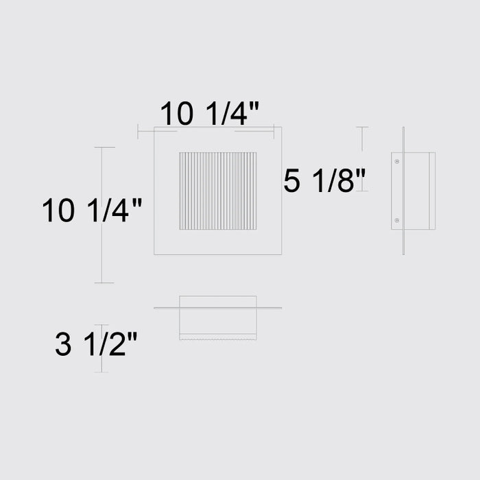 Alteck Lighting AW0059-3CCT-W Miami 1-lt 10" LED Outdoor Wall Sconce, 3CCT Selectable