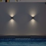 Alteck Lighting AW0060-3CCT-W Miami 1-lt 8" LED Outdoor Wall Sconce, 3CCT Selectable