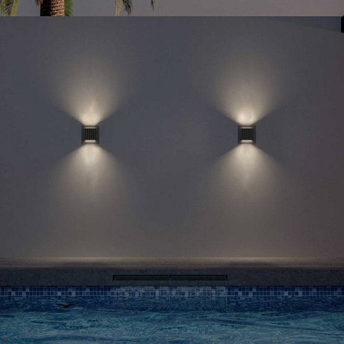 Alteck Lighting AW0060-3CCT-W Miami 1-lt 8" LED Outdoor Wall Sconce, 3CCT Selectable