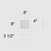 Alteck Lighting AW0060-3CCT-W Miami 1-lt 8" LED Outdoor Wall Sconce, 3CCT Selectable
