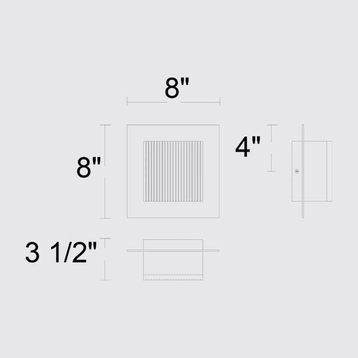 Alteck Lighting AW0060-3CCT-W Miami 1-lt 8" LED Outdoor Wall Sconce, 3CCT Selectable