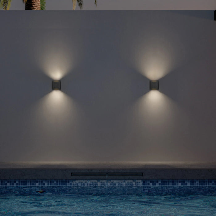 Alteck Lighting AW0061-3CCT-W Miami 1-lt 6" LED Outdoor Wall Sconce, 3CCT Selectable