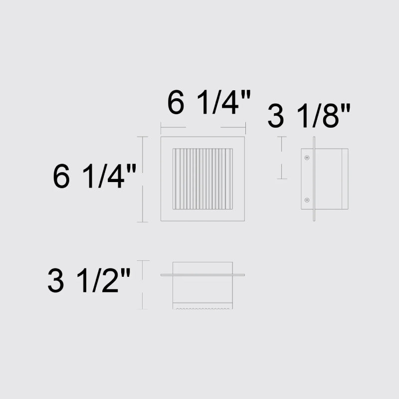 Alteck Lighting AW0061-3CCT-W Miami 1-lt 6" LED Outdoor Wall Sconce, 3CCT Selectable