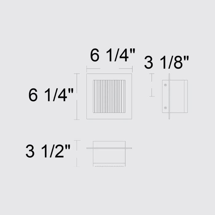 Alteck Lighting AW0061-3CCT-W Miami 1-lt 6" LED Outdoor Wall Sconce, 3CCT Selectable