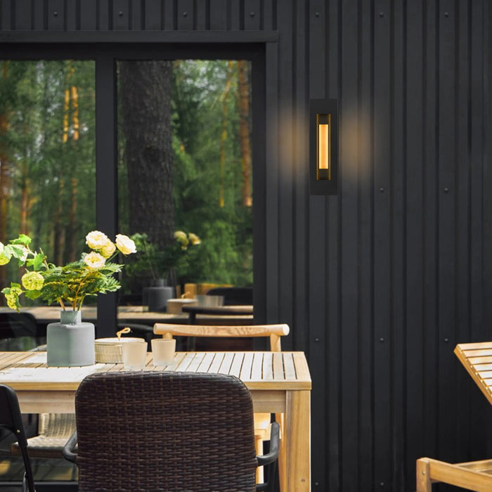 Alteck Lighting AW0079-3CCT-W Layer 1-lt 18" Tall LED Outdoor Wall Sconce, 3CCT Selectable