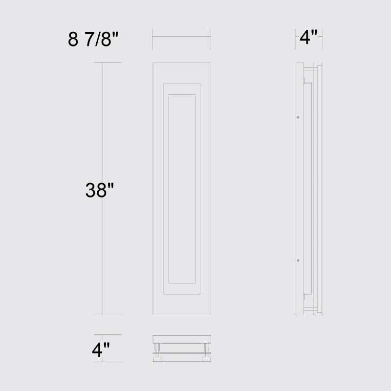 Alteck Lighting AW0082-3CCT-W Layer 1-lt 38" Tall LED Outdoor Wall Sconce, 3CCT Selectable