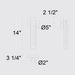 Alteck Lighting AW0087-3CCT-W Tig 1-lt 14" Tall LED Outdoor Wall Sconce, 3CCT Selectable