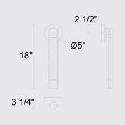 Alteck Lighting AW0088-3CCT-W Tig 1-lt 18" Tall LED Outdoor Wall Sconce, 3CCT Selectable
