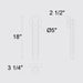 Alteck Lighting AW0088-3CCT-W Tig 1-lt 18" Tall LED Outdoor Wall Sconce, 3CCT Selectable