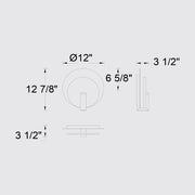Alteck Lighting AW0089-3CCT-W Eclipse 1-lt 13" Tall LED Outdoor Wall Sconce, 3CCT Selectable
