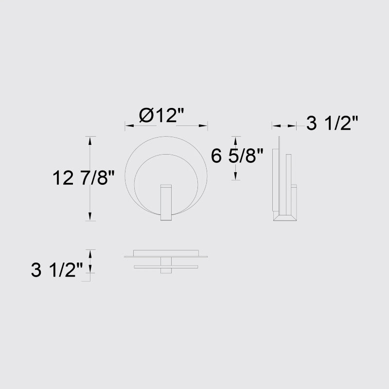 Alteck Lighting AW0089-3CCT-W Eclipse 1-lt 13" Tall LED Outdoor Wall Sconce, 3CCT Selectable