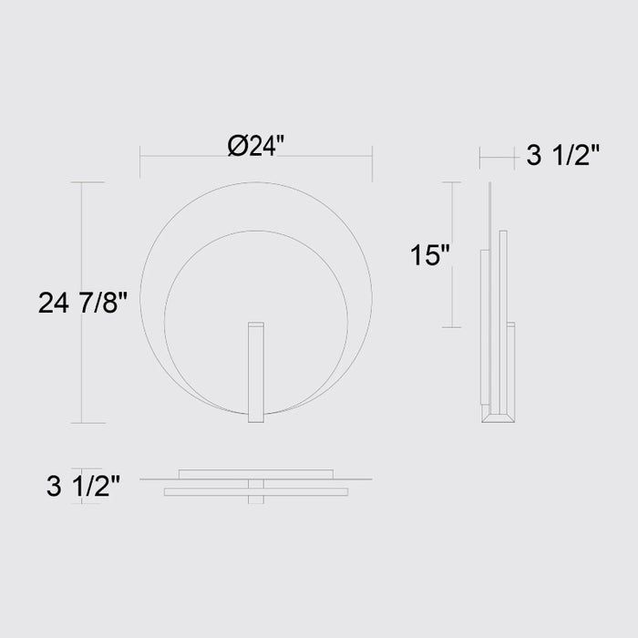 Alteck Lighting AW0091-3CCT-W Eclipse 1-lt 25" Tall LED Outdoor Wall Sconce, 3CCT Selectable