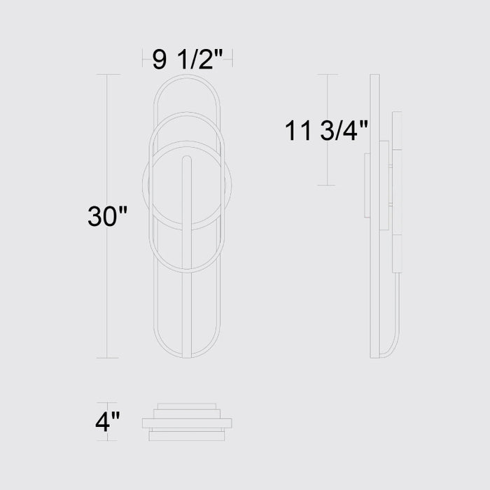 Alteck Lighting AW0092-3CCT-W Raymond 1-lt 30" Tall LED Outdoor Wall Sconce, 3CCT Selectable