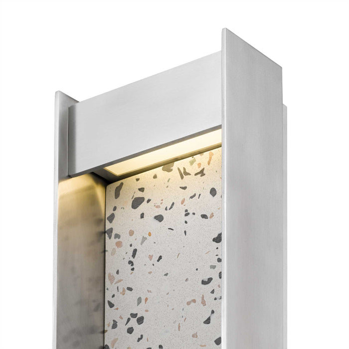Alteck Lighting AW0095-3CCT-W Terrazzo 1-lt 14" Tall LED Outdoor Wall Sconce, 3CCT Selectable