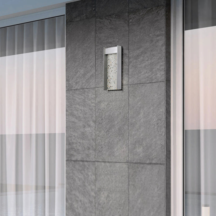 Alteck Lighting AW0095-3CCT-W Terrazzo 1-lt 14" Tall LED Outdoor Wall Sconce, 3CCT Selectable