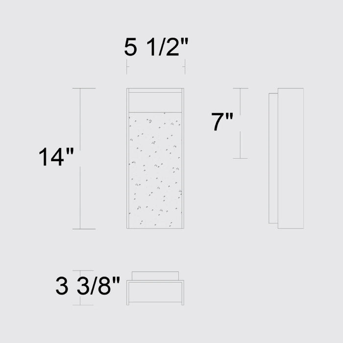 Alteck Lighting AW0095-3CCT-W Terrazzo 1-lt 14" Tall LED Outdoor Wall Sconce, 3CCT Selectable