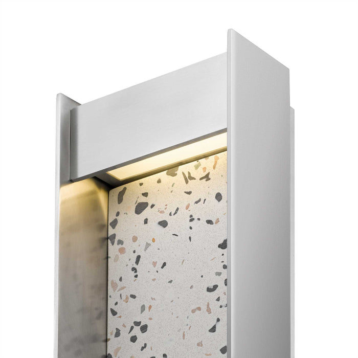 Alteck Lighting AW0096-3CCT-W Terrazzo 1-lt 20" Tall LED Outdoor Wall Sconce, 3CCT Selectable