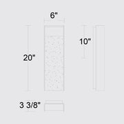 Alteck Lighting AW0096-3CCT-W Terrazzo 1-lt 20" Tall LED Outdoor Wall Sconce, 3CCT Selectable