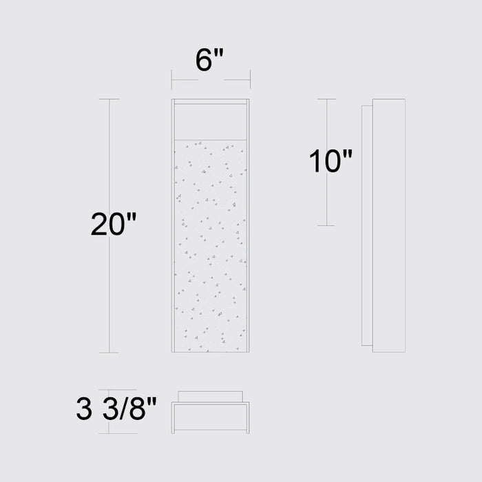 Alteck Lighting AW0096-3CCT-W Terrazzo 1-lt 20" Tall LED Outdoor Wall Sconce, 3CCT Selectable