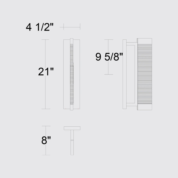 Alteck Lighting AW0097-3CCT-W Solice 1-lt 21" Tall LED Outdoor Wall Sconce, 3CCT Selectable
