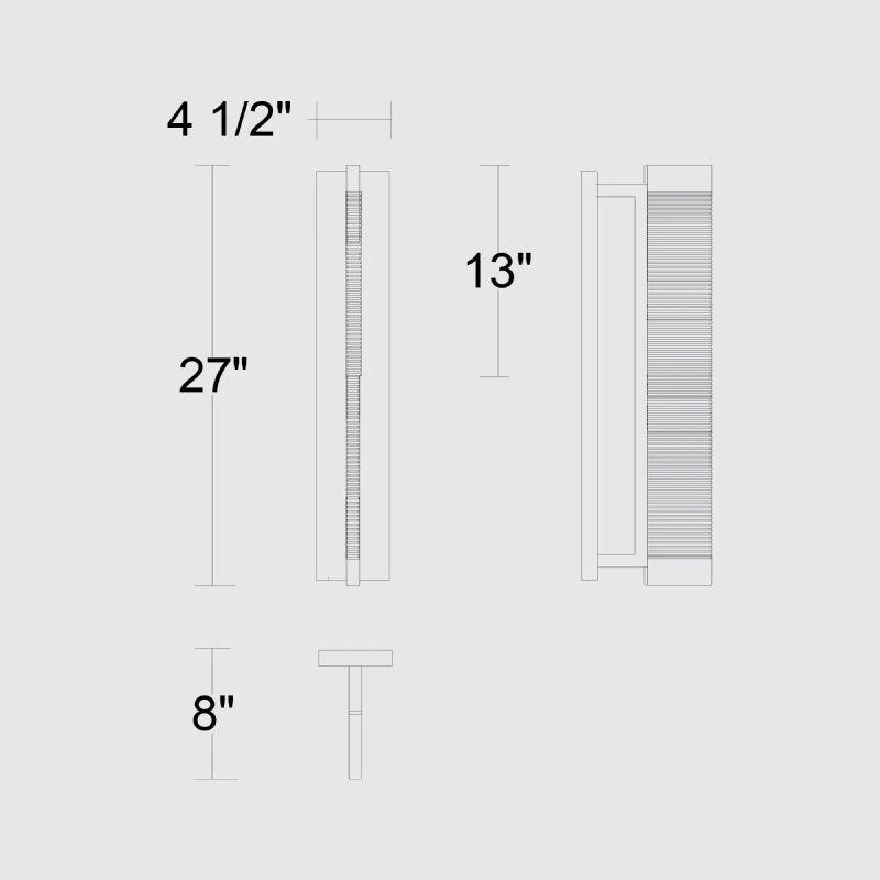 Alteck Lighting AW0098-3CCT-W Solice 1-lt 27" Tall LED Outdoor Wall Sconce, 3CCT Selectable