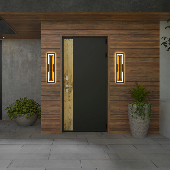 Alteck Lighting AW0100-3CCT-W Panels 1-lt 26" Tall LED Outdoor Wall Sconce, 3CCT Selectable