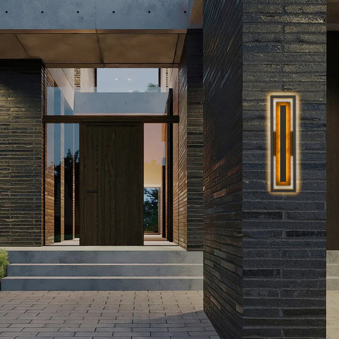 Alteck Lighting AW0100-3CCT-W Panels 1-lt 26" Tall LED Outdoor Wall Sconce, 3CCT Selectable