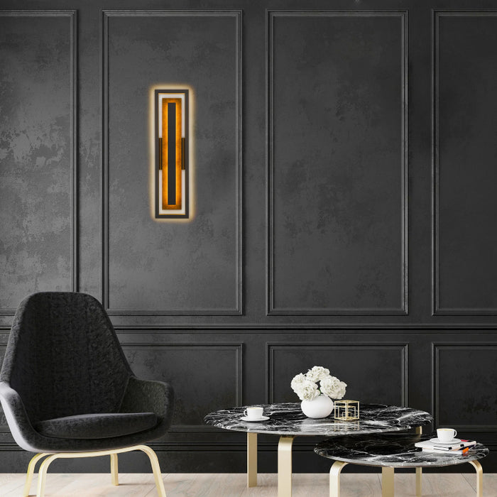 Alteck Lighting AW0100-3CCT-W Panels 1-lt 26" Tall LED Outdoor Wall Sconce, 3CCT Selectable
