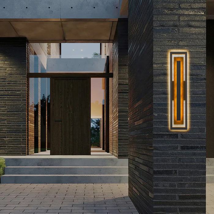Alteck Lighting AW0101-3CCT-W Panels 1-lt 32" Tall LED Outdoor Wall Sconce, 3CCT Selectable