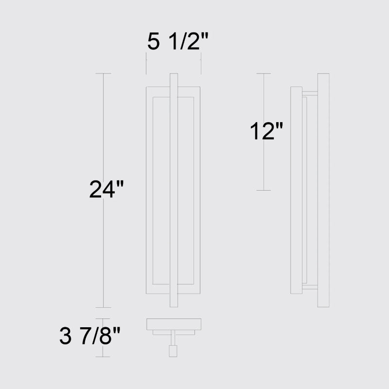 Alteck Lighting AW0103-3CCT-W Dakota 1-lt 24" Tall LED Outdoor Wall Sconce, 3CCT Selectable
