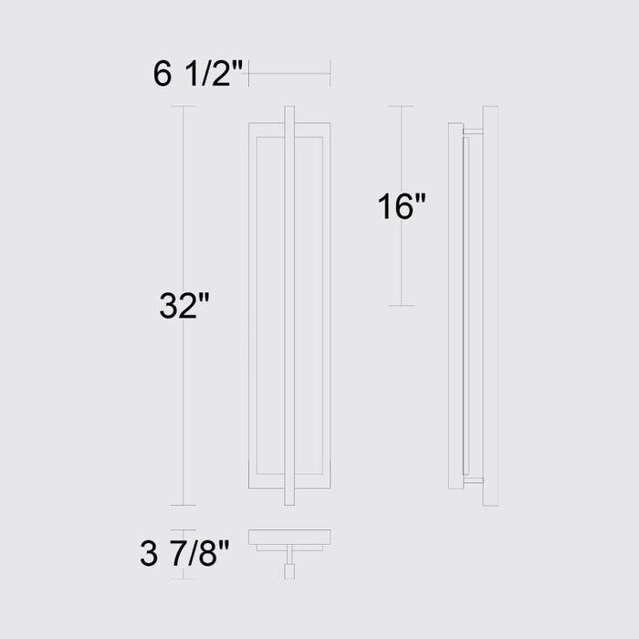 Alteck Lighting AW0104-3CCT-W Dakota 1-lt 32" Tall LED Outdoor Wall Sconce, 3CCT Selectable