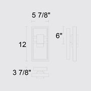 Alteck Lighting AW0105-3CCT-W Mars 1-lt 12" Tall LED Outdoor Wall Sconce, 3CCT Selectable