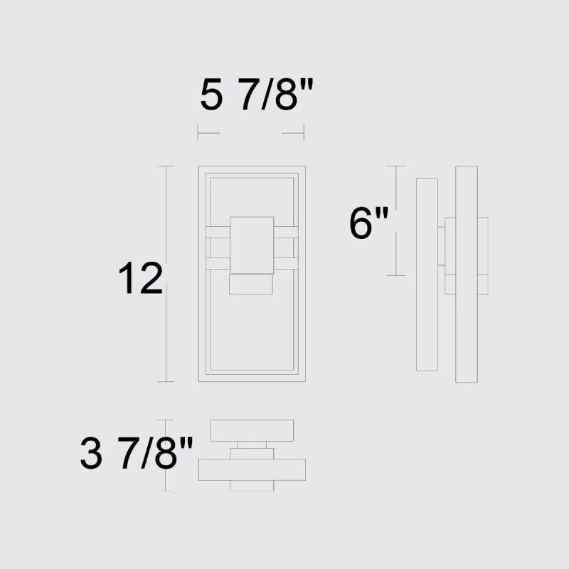 Alteck Lighting AW0105-3CCT-W Mars 1-lt 12" Tall LED Outdoor Wall Sconce, 3CCT Selectable