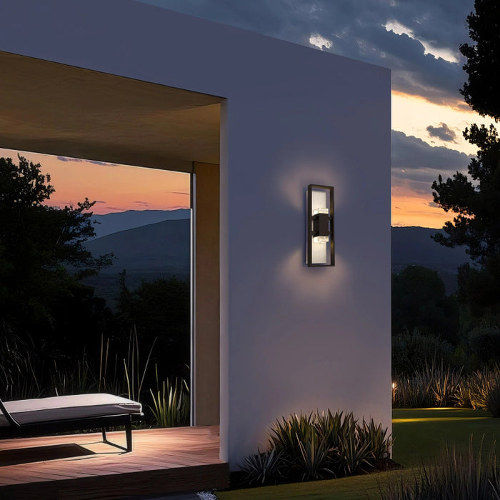 Alteck Lighting AW0106-3CCT-W Mars 1-lt 18" Tall LED Outdoor Wall Sconce, 3CCT Selectable