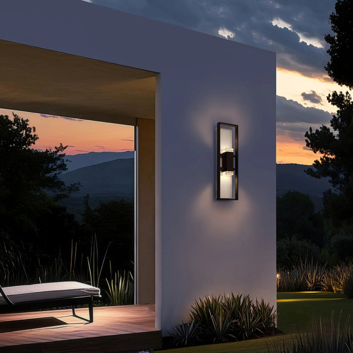 Alteck Lighting AW0107-3CCT-W Mars 1-lt 24" Tall LED Outdoor Wall Sconce, 3CCT Selectable
