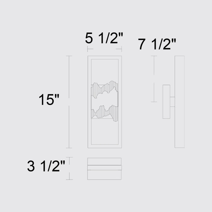 Alteck Lighting AW0111-3CCT-W Sunrize 1-lt 15" Tall LED Outdoor Wall Sconce, 3CCT Selectable