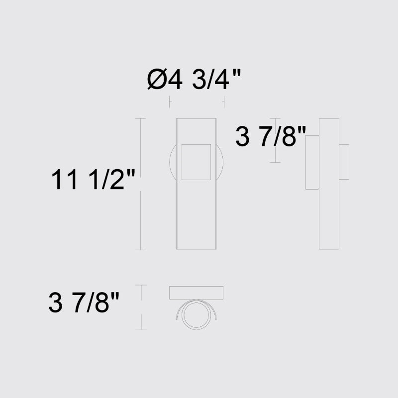 Alteck Lighting AW0113-3CCT-W Hugo 1-lt 12" Tall LED Outdoor Wall Sconce, 3CCT Selectable