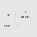 Alteck Lighting AW0114-3CCT-W Hugo 1-lt 14" Tall LED Outdoor Wall Sconce, 3CCT Selectable